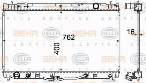 BEHR HELLA Service 8MK 376 724-601 - Radiator, engine cooling autospares.lv