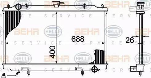 BEHR HELLA Service 8MK 376 724-631 - Radiator, engine cooling autospares.lv