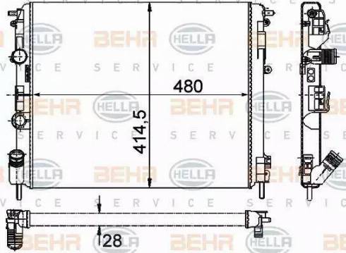 BEHR HELLA Service 8MK 376 726-731 - Radiator, engine cooling autospares.lv