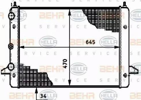 BEHR HELLA Service 8MK 376 720-491 - Radiator, engine cooling autospares.lv