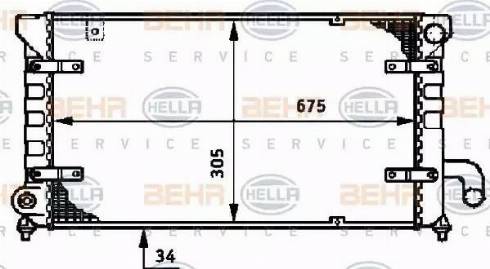 BEHR HELLA Service 8MK 376 720-451 - Radiator, engine cooling autospares.lv