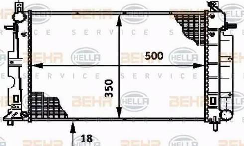 BEHR HELLA Service 8MK 376 720-541 - Radiator, engine cooling autospares.lv