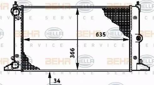 BEHR HELLA Service 8MK 376 720-511 - Radiator, engine cooling autospares.lv