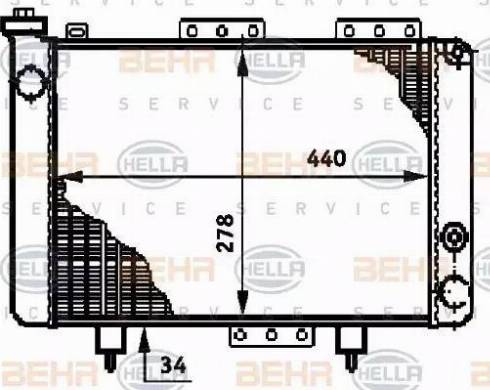 BEHR HELLA Service 8MK 376 720-041 - Radiator, engine cooling autospares.lv