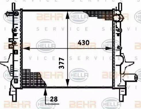 BEHR HELLA Service 8MK 376 720-014 - Radiator, engine cooling autospares.lv