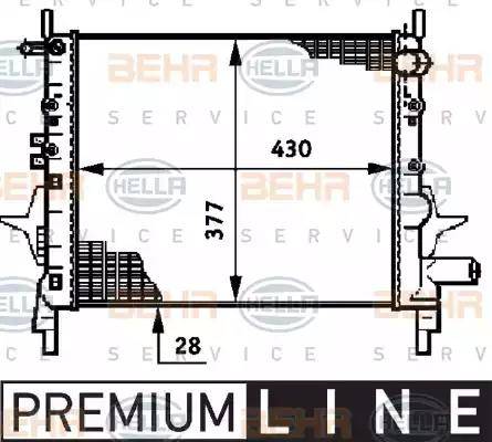 BEHR HELLA Service 8MK 376 720-011 - Radiator, engine cooling autospares.lv