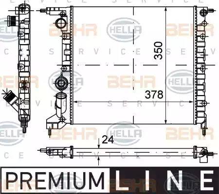 BEHR HELLA Service 8MK 376 720-021 - Radiator, engine cooling autospares.lv