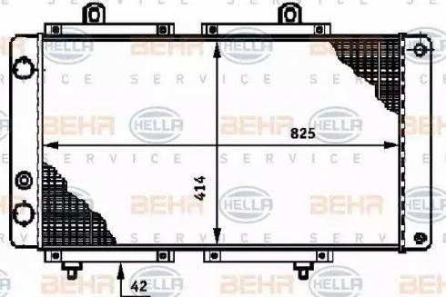 BEHR HELLA Service 8MK 376 720-071 - Radiator, engine cooling autospares.lv