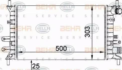 BEHR HELLA Service 8MK 376 720-191 - Radiator, engine cooling autospares.lv