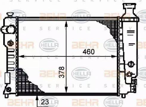 BEHR HELLA Service 8MK 376 720-101 - Radiator, engine cooling autospares.lv