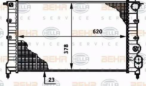 BEHR HELLA Service 8MK 376 720-111 - Radiator, engine cooling autospares.lv