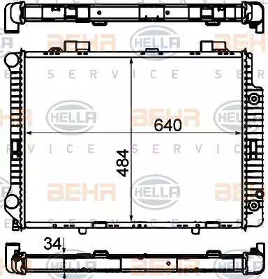 BEHR HELLA Service 8MK 376 720-381 - Radiator, engine cooling autospares.lv