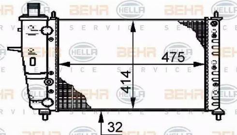 BEHR HELLA Service 8MK 376 720-331 - Radiator, engine cooling autospares.lv