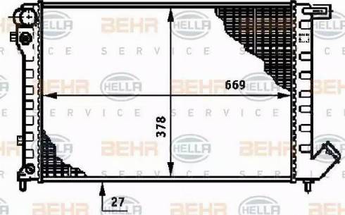 BEHR HELLA Service 8MK 376 720-241 - Radiator, engine cooling autospares.lv