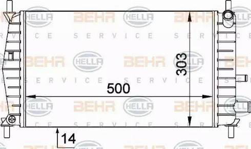 BEHR HELLA Service 8MK 376 720-261 - Radiator, engine cooling autospares.lv