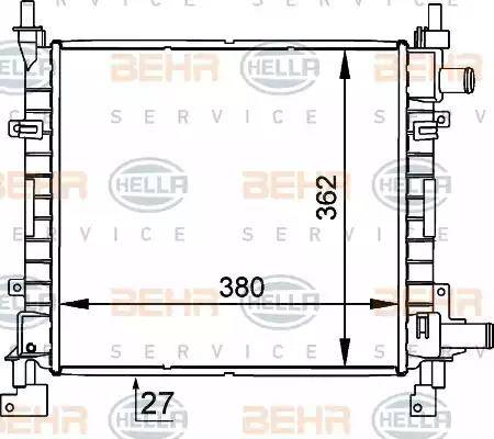 BEHR HELLA Service 8MK 376 720-271 - Radiator, engine cooling autospares.lv