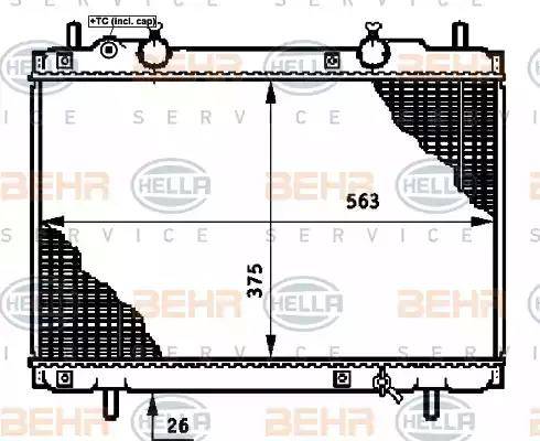 BEHR HELLA Service 8MK 376 720-751 - Radiator, engine cooling autospares.lv