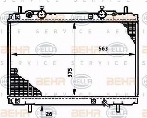 BEHR HELLA Service 8MK 376 720-761 - Radiator, engine cooling autospares.lv