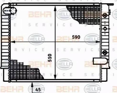 BEHR HELLA Service 8MK 376 720-711 - Radiator, engine cooling autospares.lv