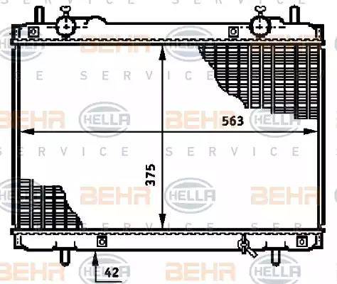 BEHR HELLA Service 8MK 376 720-771 - Radiator, engine cooling autospares.lv