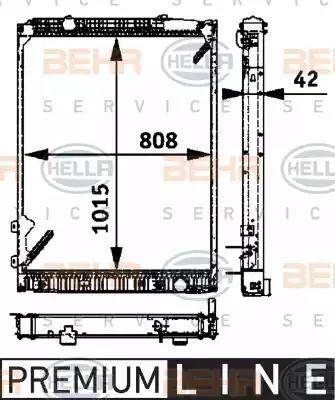 BEHR HELLA Service 8MK 376 721-491 - Radiator, engine cooling autospares.lv