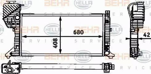 BEHR HELLA Service 8MK 376 721-444 - Radiator, engine cooling autospares.lv