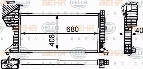 BEHR HELLA Service 8MK 376 721-434 - Radiator, engine cooling autospares.lv