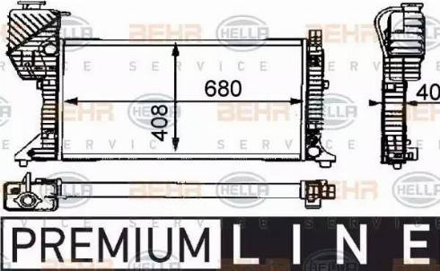 BEHR HELLA Service 8MK 376 721-431 - Radiator, engine cooling autospares.lv