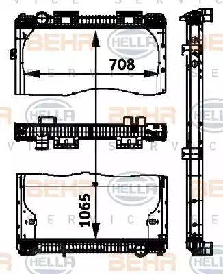 BEHR HELLA Service 8MK 376 721-471 - Radiator, engine cooling autospares.lv