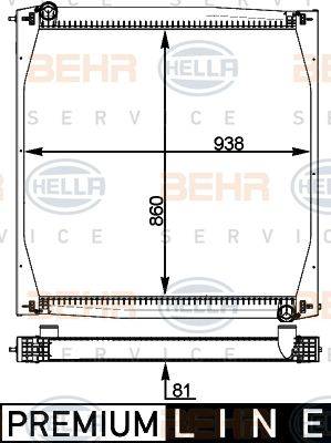 BEHR HELLA Service 8MK 376 721-625 - Radiator, engine cooling autospares.lv