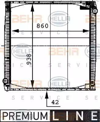 BEHR HELLA Service 8MK 376 721-621 - Radiator, engine cooling autospares.lv