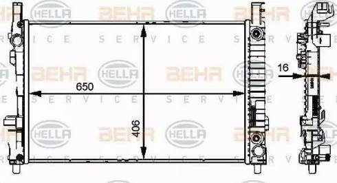 BEHR HELLA Service 8MK 376 721-034 - Radiator, engine cooling autospares.lv