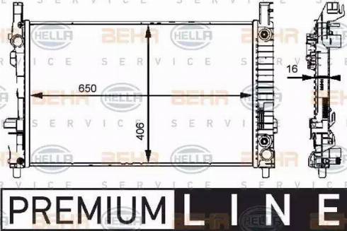 BEHR HELLA Service 8MK 376 721-031 - Radiator, engine cooling autospares.lv