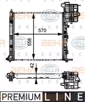 BEHR HELLA Service 8MK 376 721-391 - Radiator, engine cooling autospares.lv