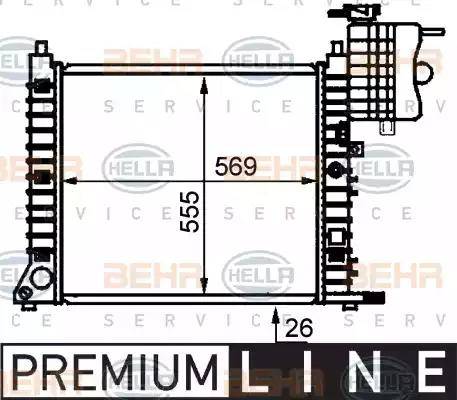 BEHR HELLA Service 8MK 376 721-381 - Radiator, engine cooling autospares.lv