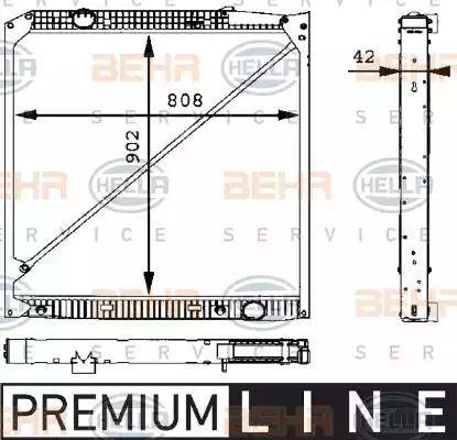 BEHR HELLA Service 8MK 376 721-221 - Radiator, engine cooling autospares.lv