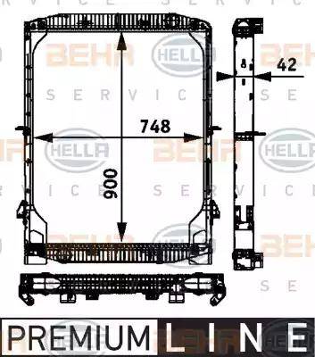 BEHR HELLA Service 8MK 376 721-751 - Radiator, engine cooling autospares.lv