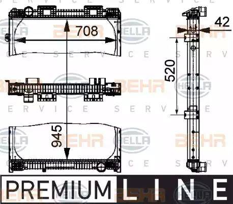 BEHR HELLA Service 8MK 376 721-761 - Radiator, engine cooling autospares.lv