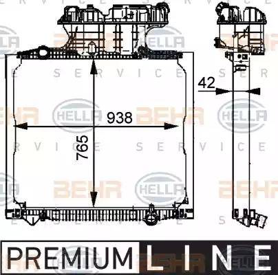 BEHR HELLA Service 8MK 376 721-711 - Radiator, engine cooling autospares.lv