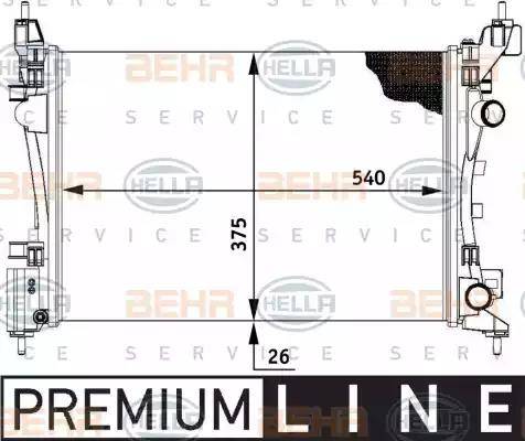 BEHR HELLA Service 8MK 376 728-791 - Radiator, engine cooling autospares.lv