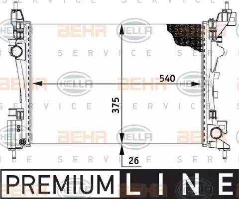 BEHR HELLA Service 8MK 376 728-781 - Radiator, engine cooling autospares.lv