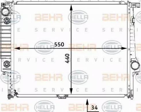 BEHR HELLA Service 8MK 376 722-531 - Radiator, engine cooling autospares.lv