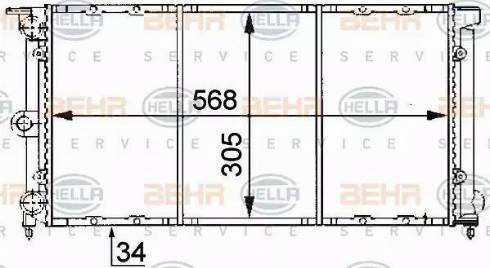 BEHR HELLA Service 8MK 376 722-631 - Radiator, engine cooling autospares.lv