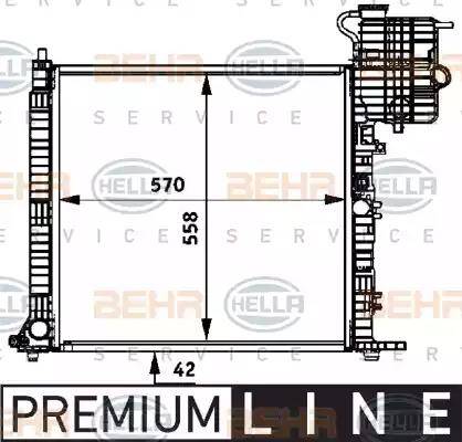 BEHR HELLA Service 8MK 376 722-051 - Radiator, engine cooling autospares.lv