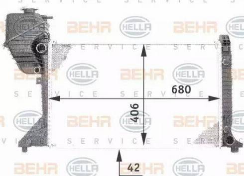 BEHR HELLA Service 8MK 376 722-004 - Radiator, engine cooling autospares.lv