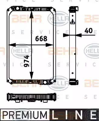 BEHR HELLA Service 8MK 376 722-021 - Radiator, engine cooling autospares.lv