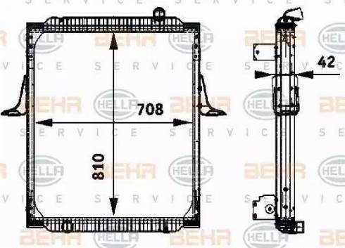 BEHR HELLA Service 8MK 376 722-071 - Radiator, engine cooling autospares.lv