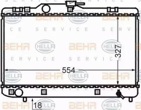 BEHR HELLA Service 8MK 376 727-701 - Radiator, engine cooling autospares.lv