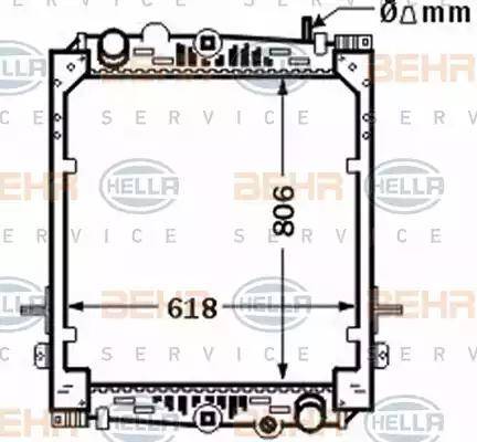 BEHR HELLA Service 8MK 376 774-341 - Radiator, engine cooling autospares.lv