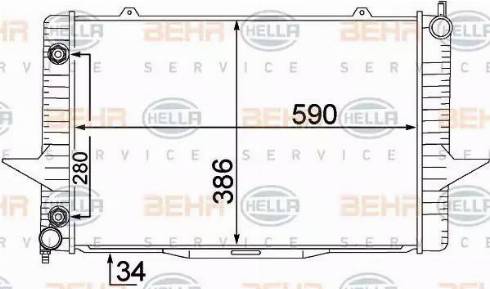 BEHR HELLA Service 8MK 376 774-201 - Radiator, engine cooling autospares.lv